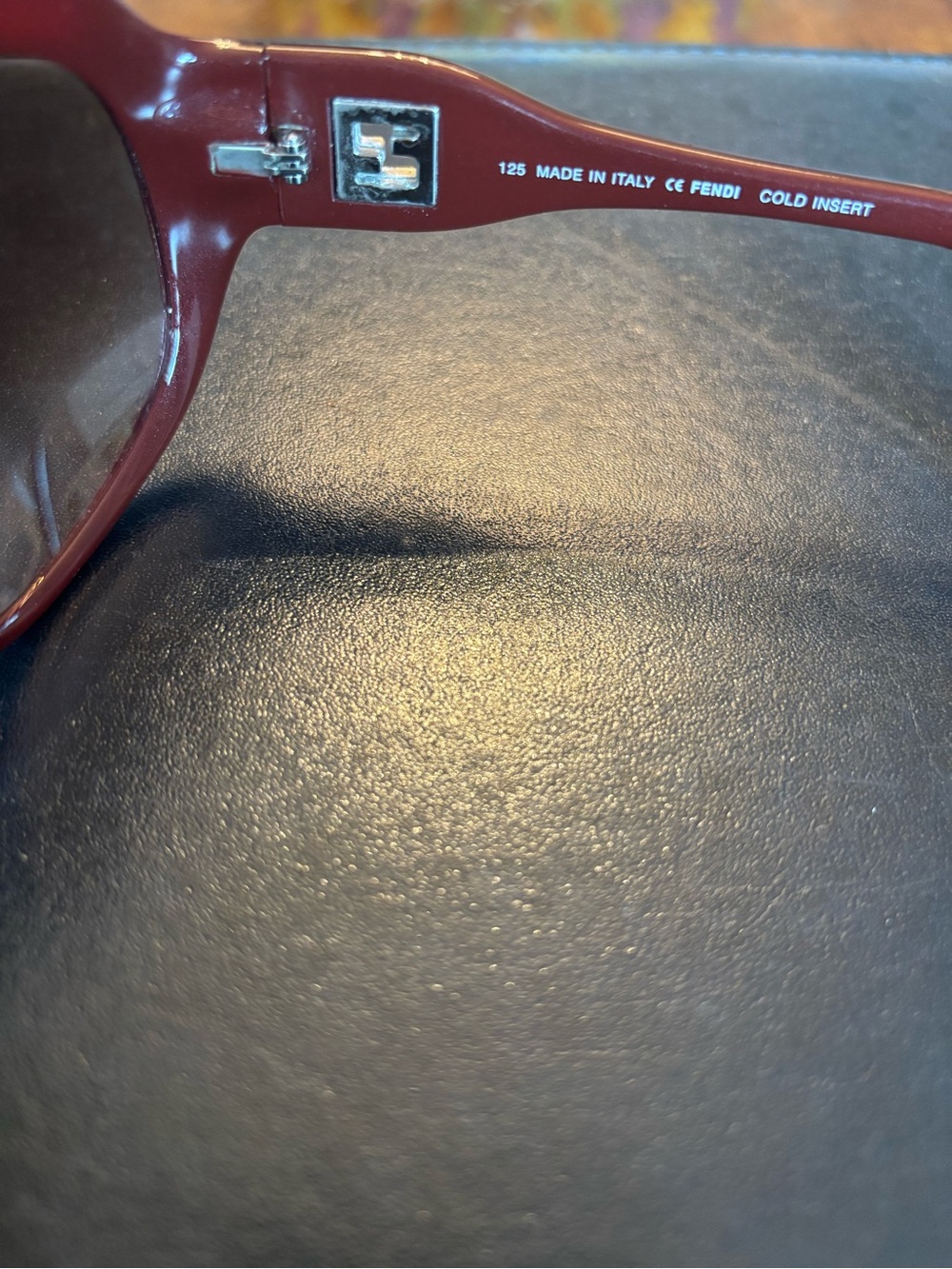 VTG Fendi FS408 Oversized Acetate Sunglasses Cherry Red Burgundy, made in Italy - Picture 3 of 7